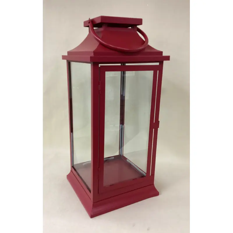 12" Decorative Metal Lantern Red - Wondershop
