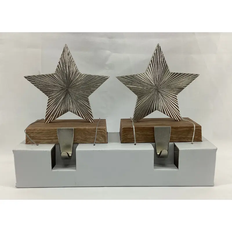 2 pieces Metal Radiating Star Christmas Stocking Holder
