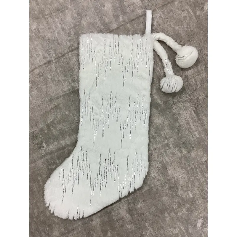 20" White/Silver Stocking