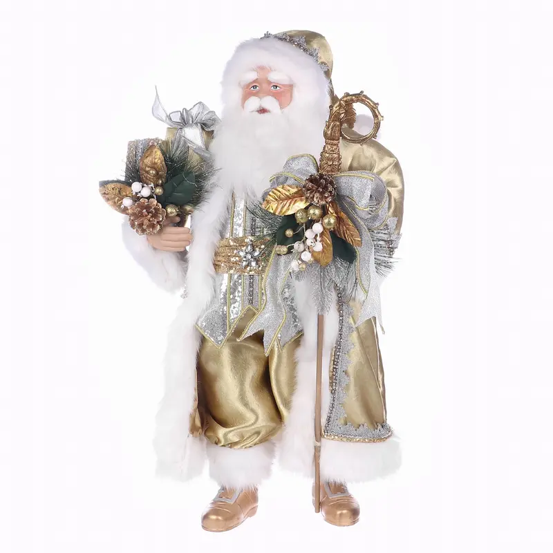 20 X 12 X 36"H SILVER / GOLD SUITS SANTA