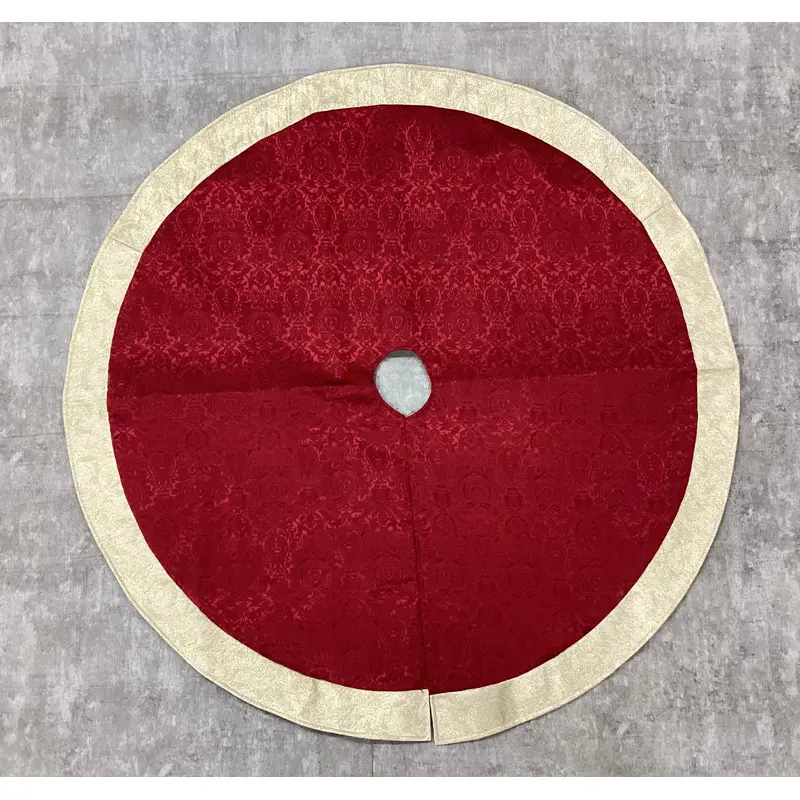 36" dia. Fabric Tree Skirt - Red/Gold