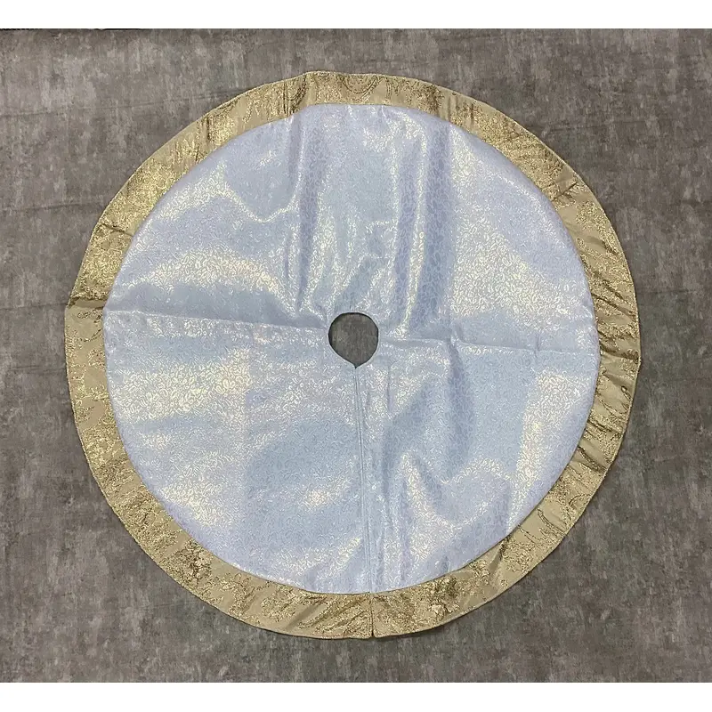 36"dia. Fabric Tree Skirt Silver/ White/ Gold