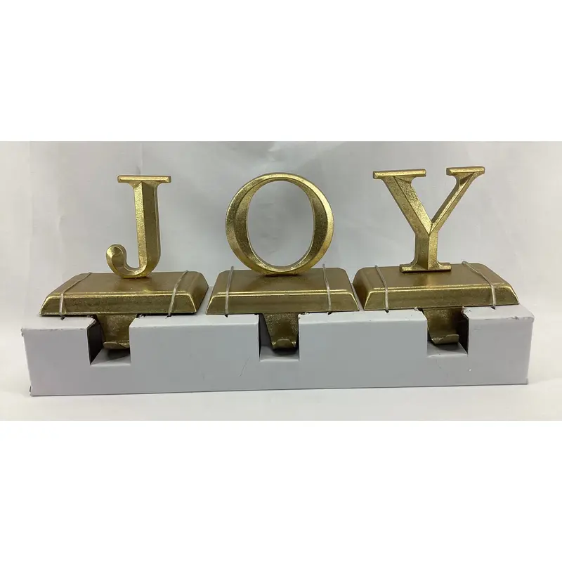 3Pk Joy Gold Christmas Stocking Holder
