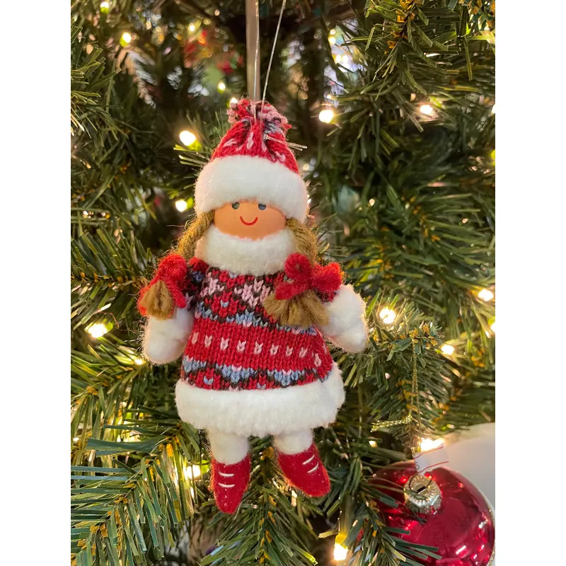 5.5" Knit Girls Ornament