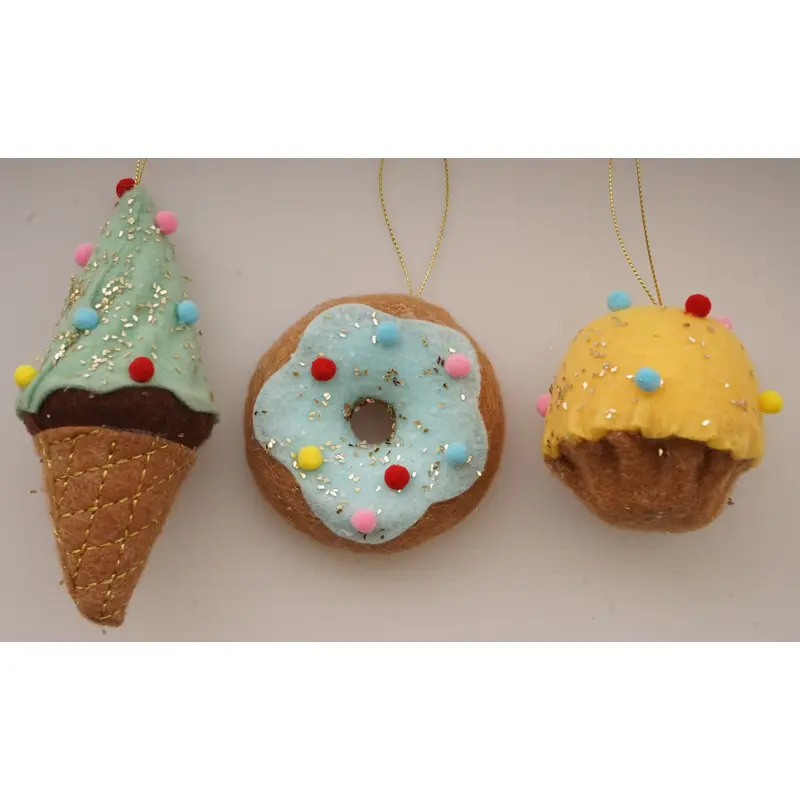 Felt Donut, Ice cream and Cupcake Ornaments