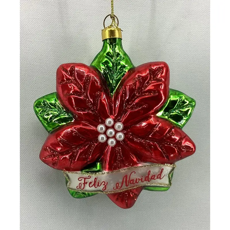 Glass Poinsettia Ornament
