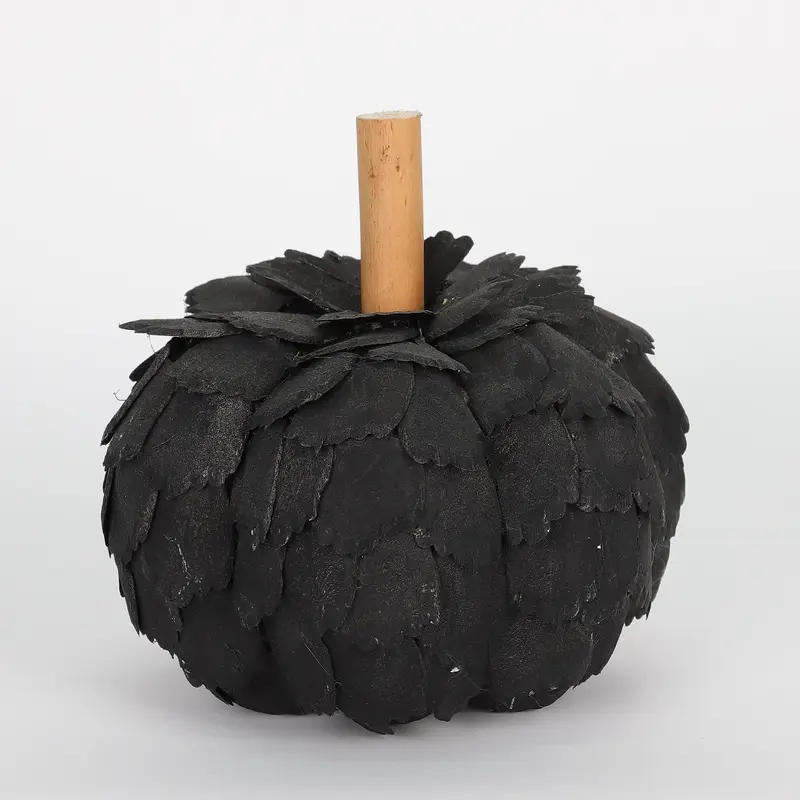 HALLOWEEN 6.25"H PUMPKIN DECOR - BLACK