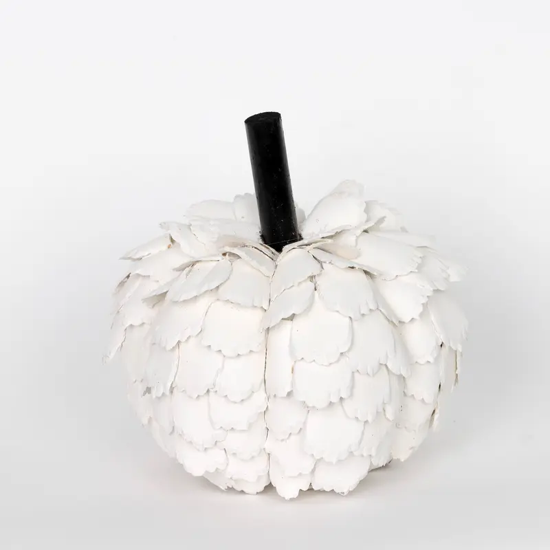 HALLOWEEN 7"H PUMPKIN DECOR - WHITE