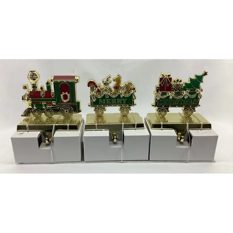 Metal Train Stocking Holder S/3