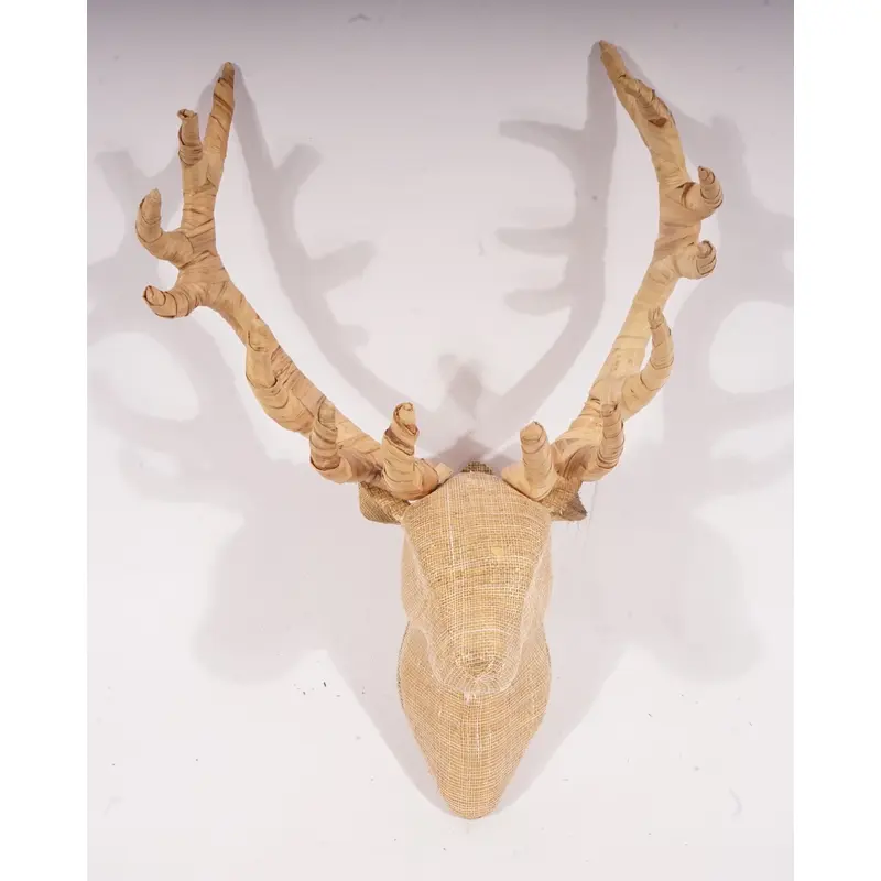 Natural Woven Deer Head