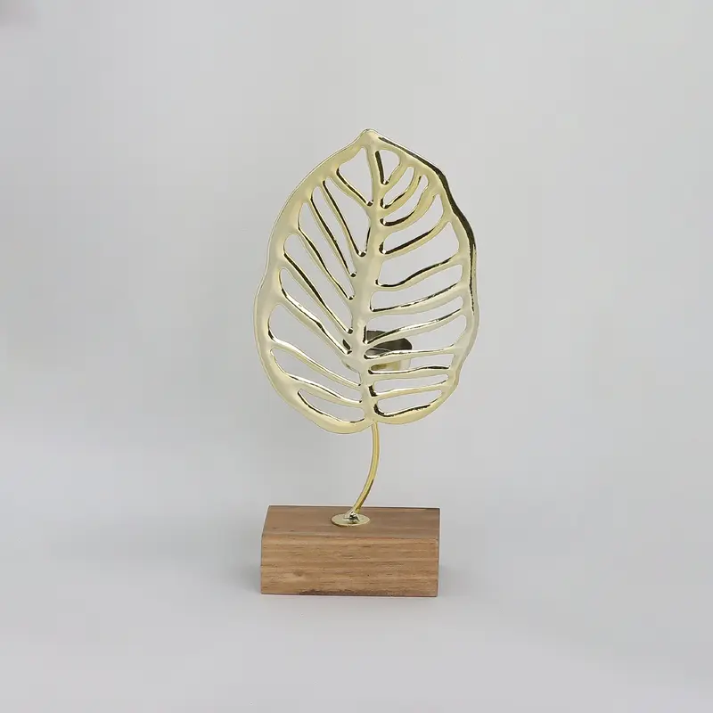 10.6INCH Metal golden leaf decoration
