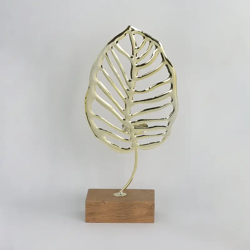 14.9INCH Metal golden leaf decoration