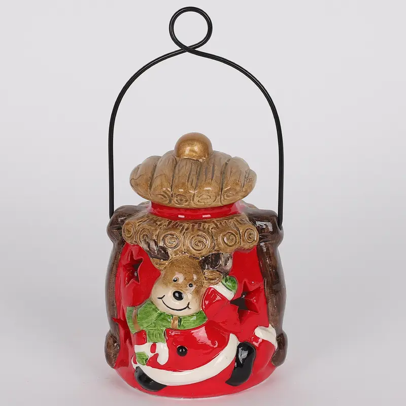 2.75 X 2.75 X 3.5"H CHRISTMAS MOOSE CONTAINER DECOR