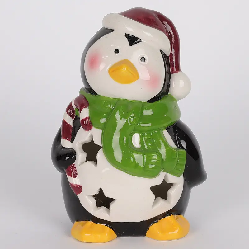 4.5 X 3 X 3"H CERAMIC PENGUIN DECOR