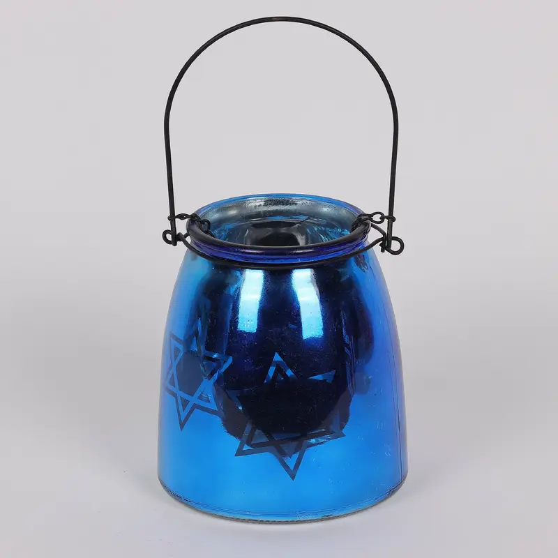 4.5 X 5"H BLUE CONTAINER DECOR