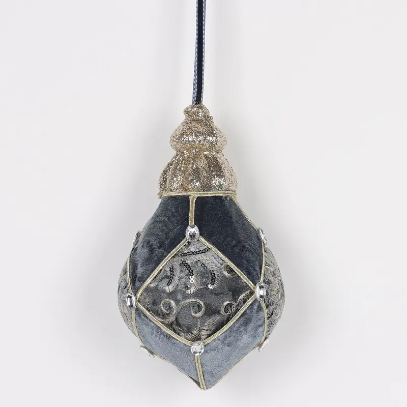 4.728 X 4.728 X 8.274"H BLUE FINIAL ORNAMENT