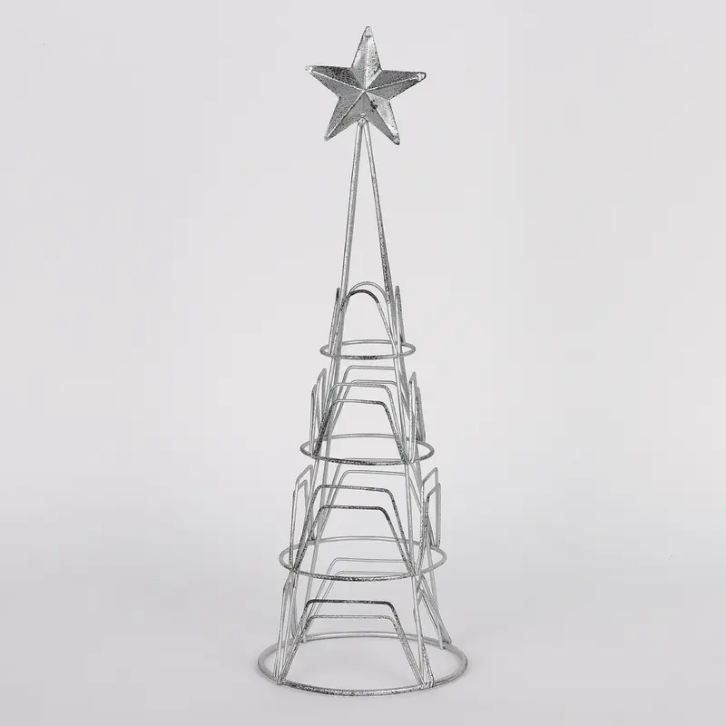 4.75 X 4.75 X 14"H METAL CHRISTMAS TREE DECOR