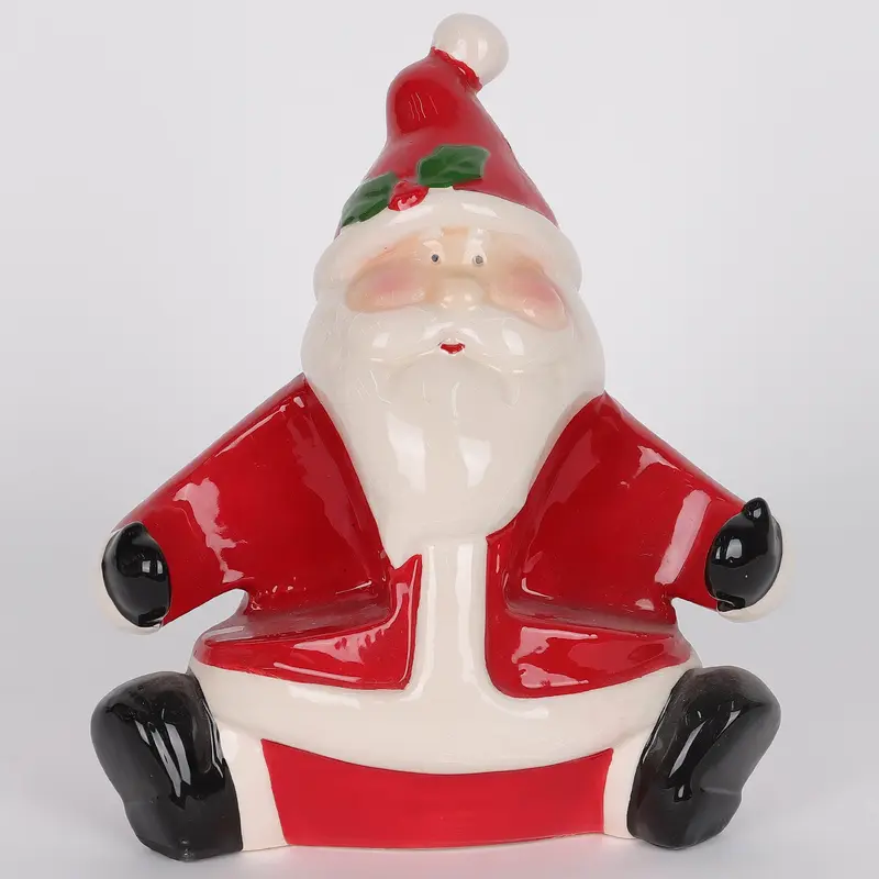 6 X 3.5 X 6.75"H CERAMIC SANTA DECOR