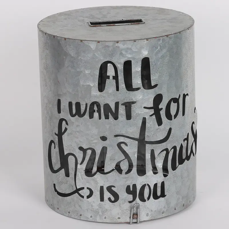 7 X 7 X 8"H MONEY BANK TIN BOX DECOR