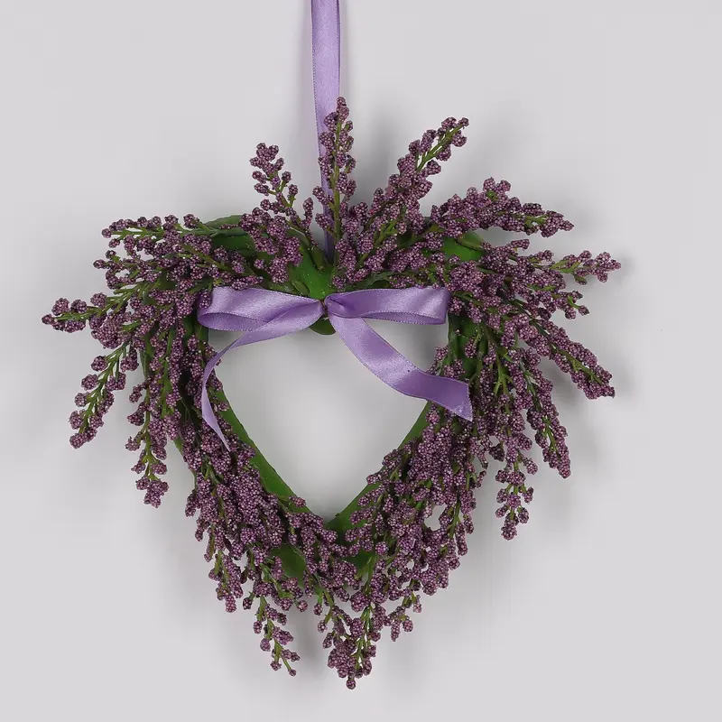 8.5 X 2.5 X 9"H HEART SHAPE ARTIFICIAL FLORAL WREATH