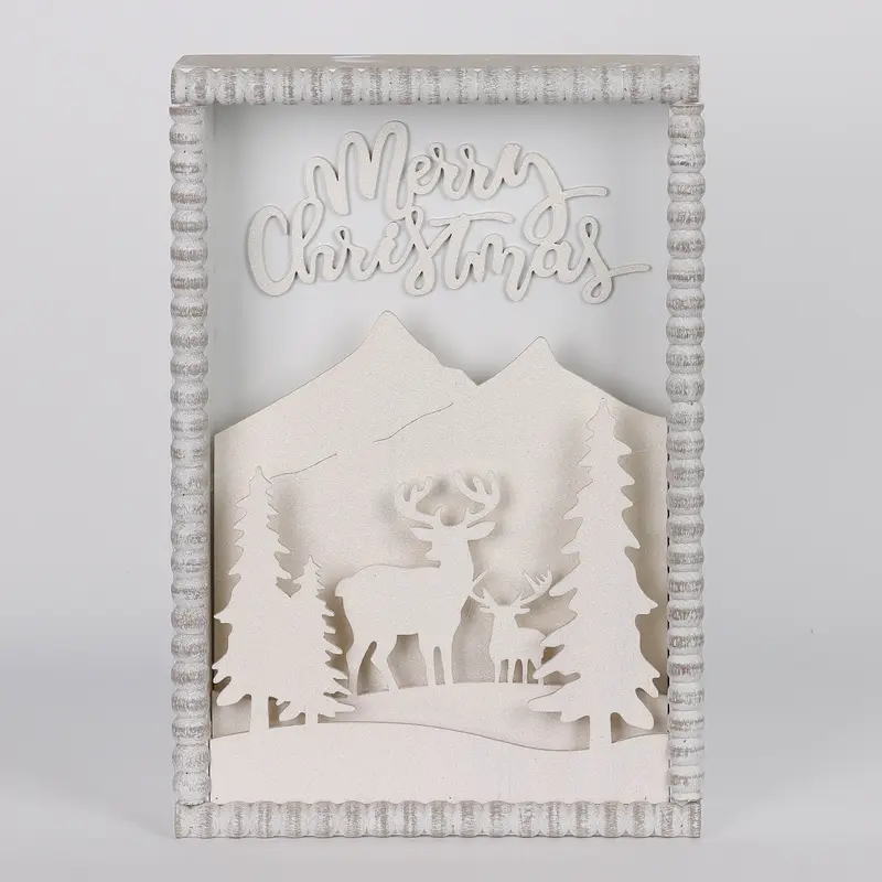 8 X 2.5 X 12"H HOLIDAY SCENE WALL DECOR