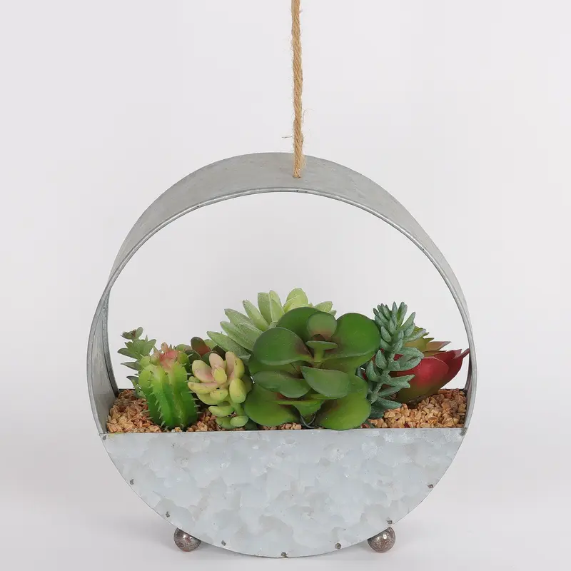 8 X 8 X 5"H ARTIFICIAL SUCCULENT HANGING DECOR
