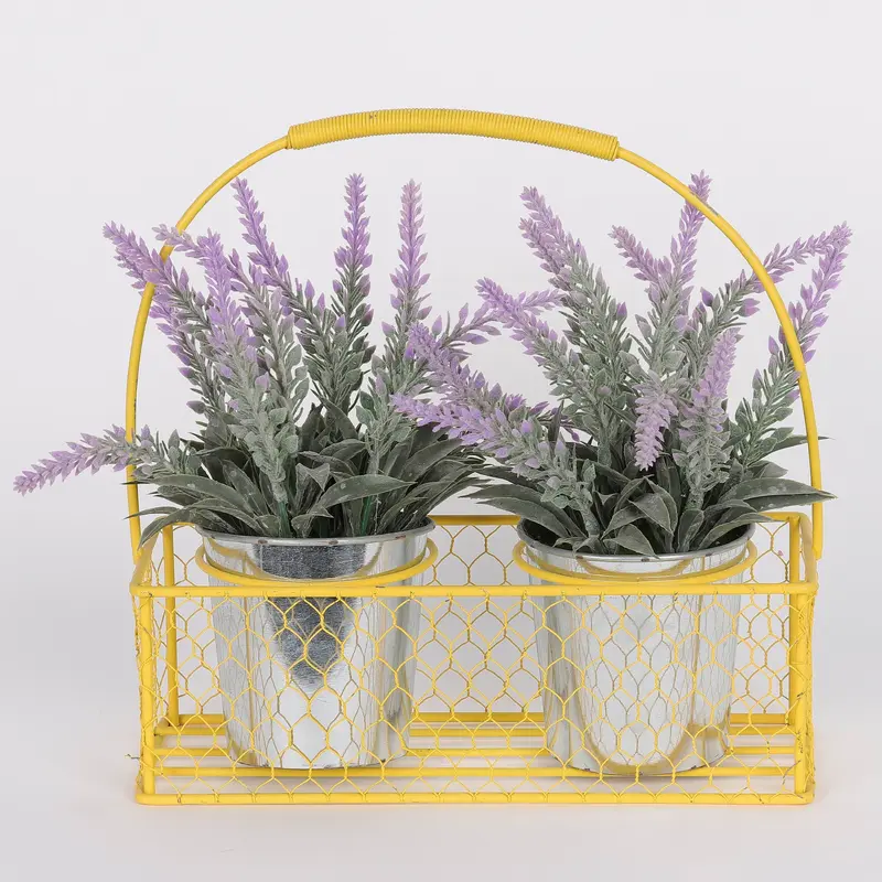 9 X 3.5 X 9"H LAVENDER IN POTS HANGING DECOR