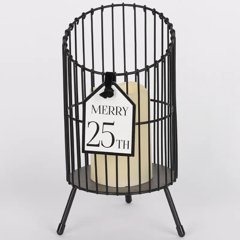 Dia5.5 X 10.75"H METAL CANDLE HOLDER DECOR