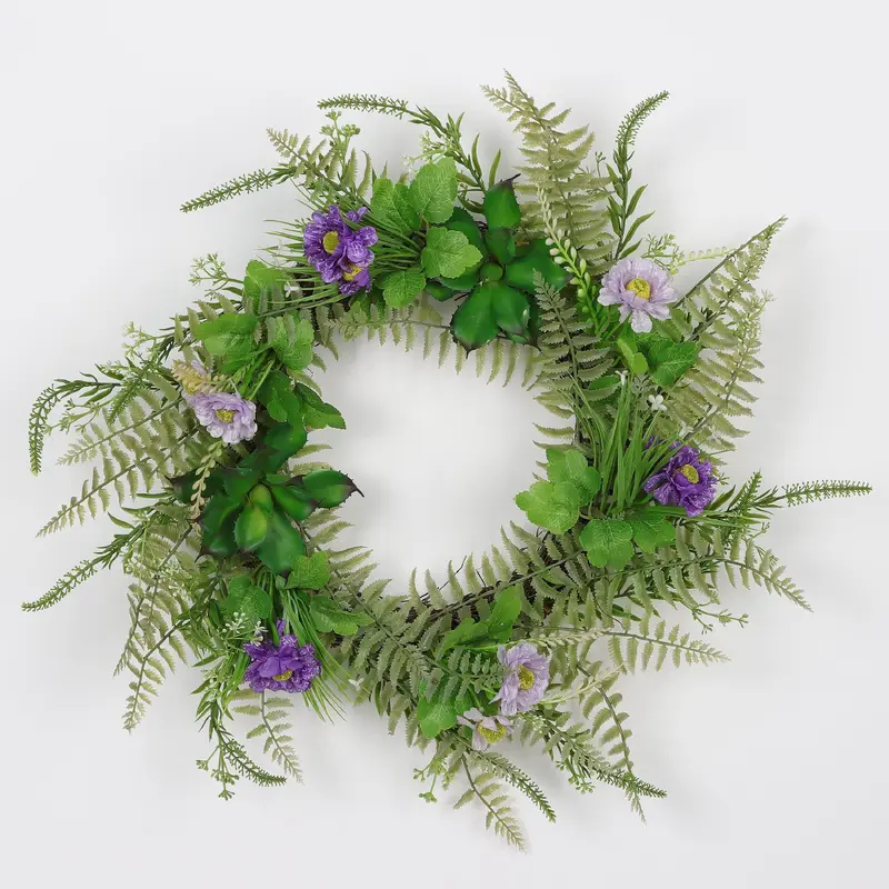 Spring Fern & Floral Wreath