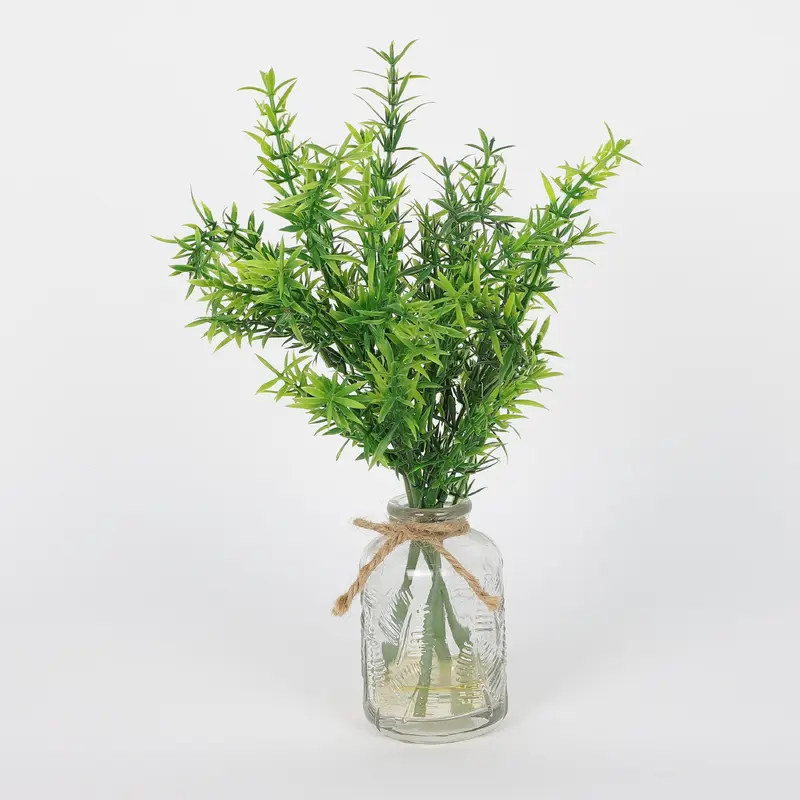 Spring Greenery on Glass Vase