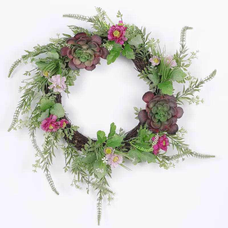 Spring Mix Floral/Fern Wreath