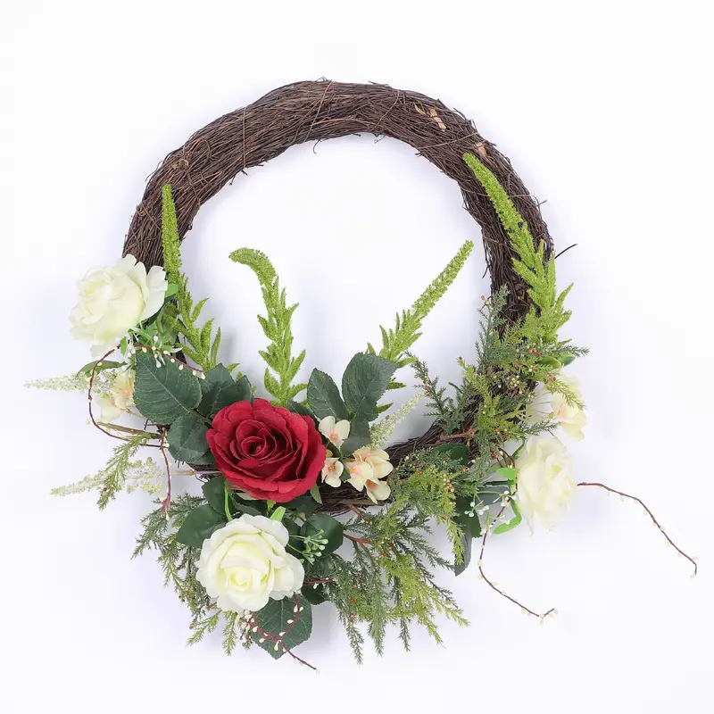 Spring Two Color Rose Wreath