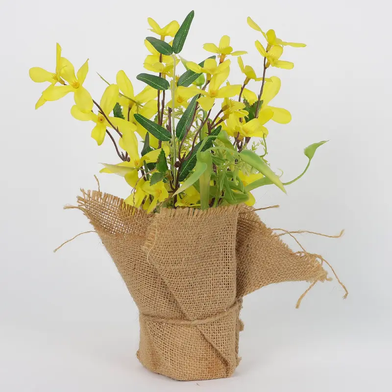 Spring Yellow Florals with Jute Base