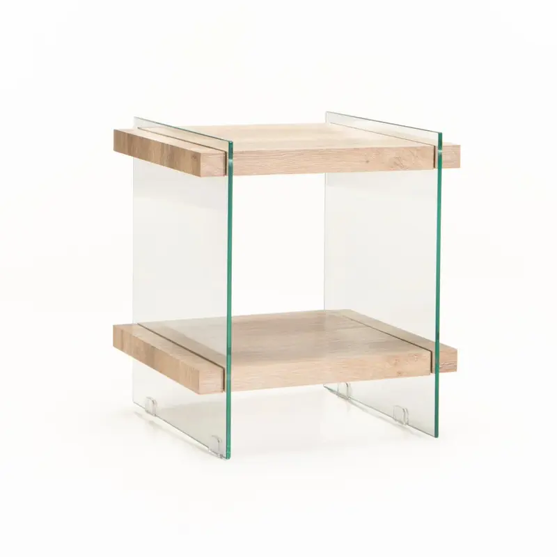 OPAL 45x45cm 8MM TEMPERED GLASS SIDE TABLE