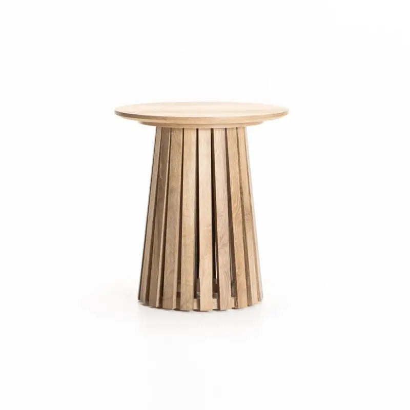 LOLA 45cm ROUND SIDE TABLE - OAK
