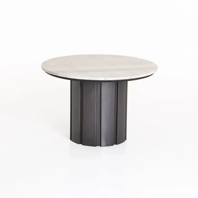 VIN 60cm ROUND STONE TOP COFFEE TABLE 39CM H