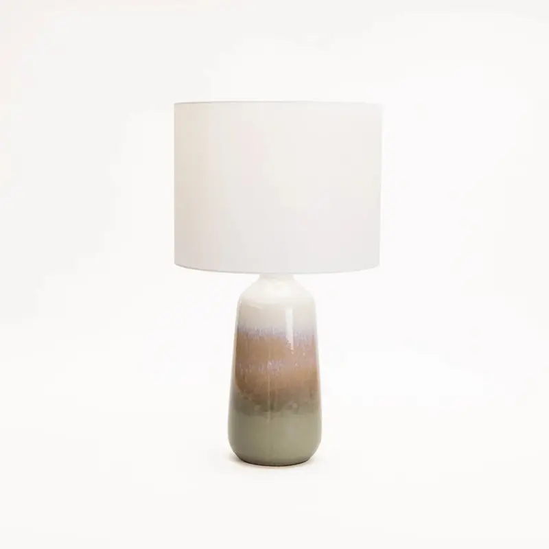 TABLE LAMP CERAMIC OMBRE WITH WHITE FABRIC SHADE