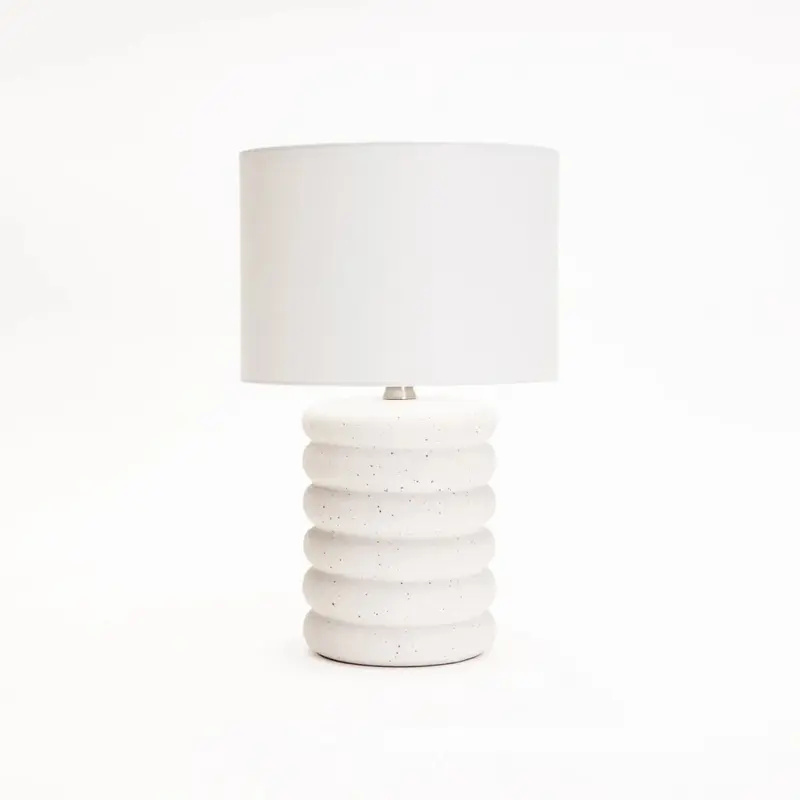 TABLE LAMP WHITE RIPPLE BASE