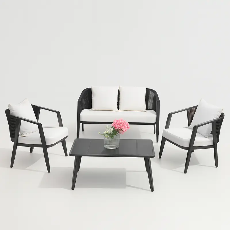 Alesso 4pce Rope Outdoor Sofa Set Rs-118, Rd-118