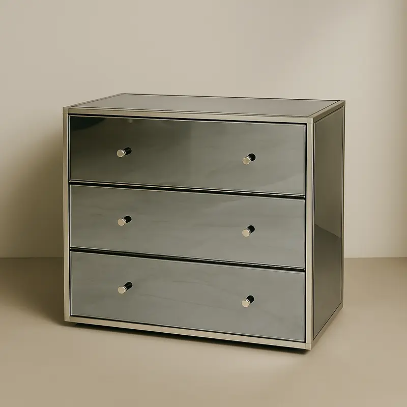 Astra 3 Drawer Chest Mirror Finish 18Rj253-874578