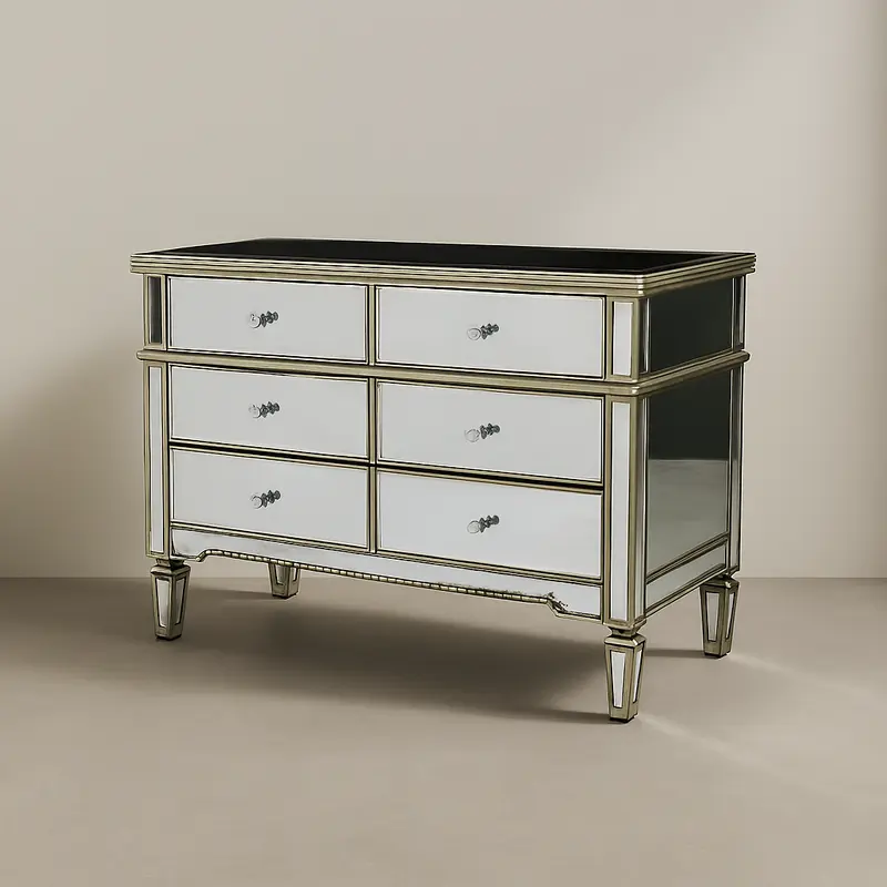 Aurora 6 Drawer Chest Mirror Finish Rjs0858S
