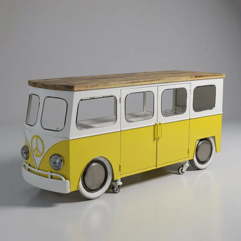 Shaan Iron Wooden Vwr Bar Table A1223