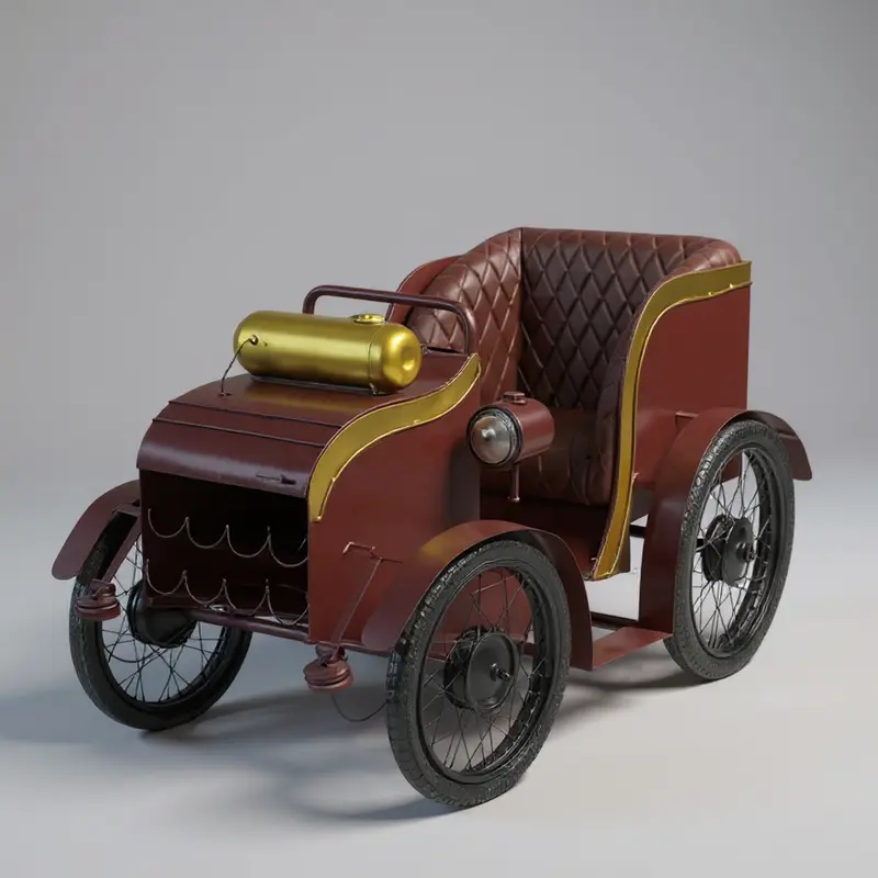 Taj Iron Wooden Car  Bar Table A1261