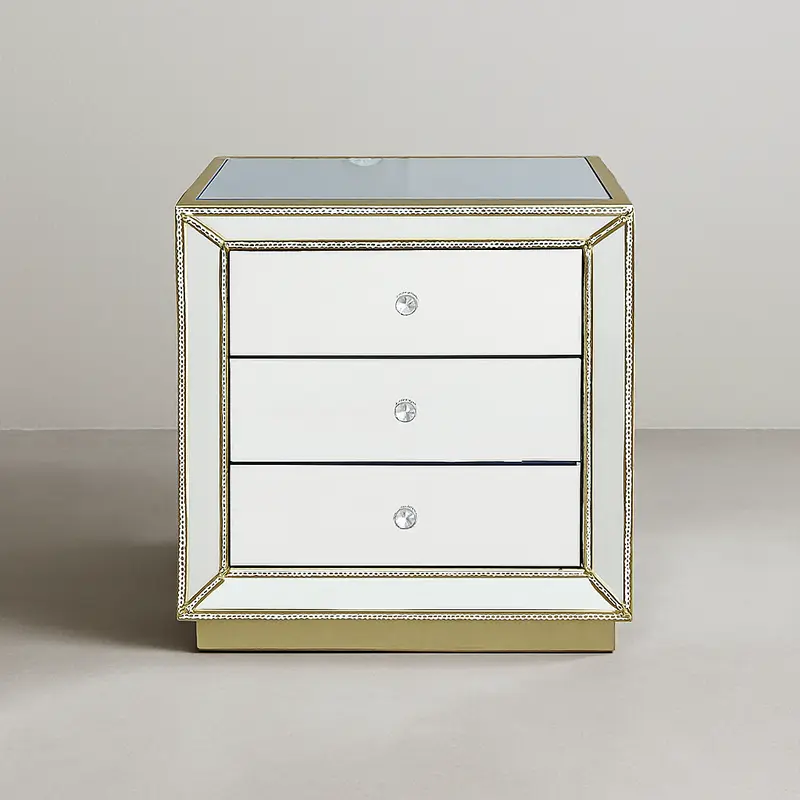 Aldo 3 Drawer Pedestal Mirror Finish 17Rj038
