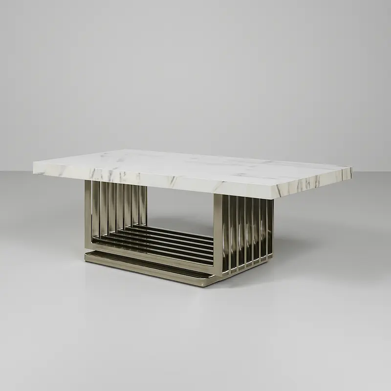 Luson Coffee Table Silver E-Marble 21-15