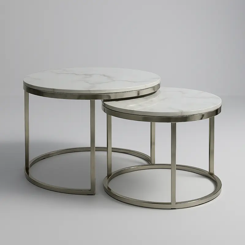 Mars Set Of 2 Coffee Table Silver