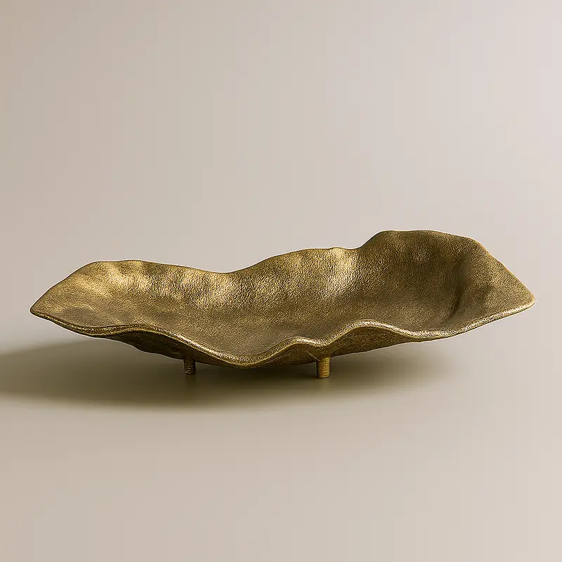 Rect Uneven Dish Lg Gold Al-23247B
