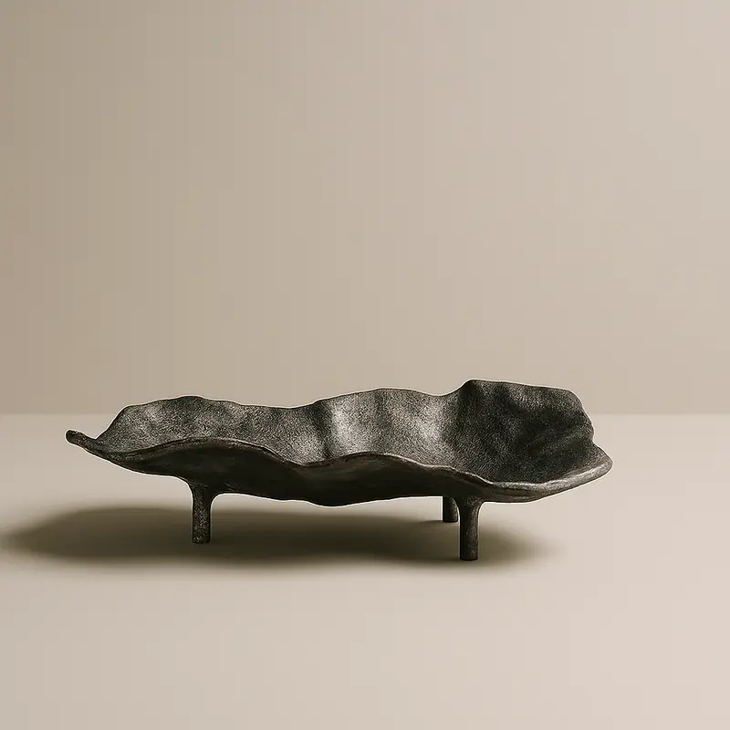 Rect Uneven Dish Sm Rough Washed Grey Al-23247A