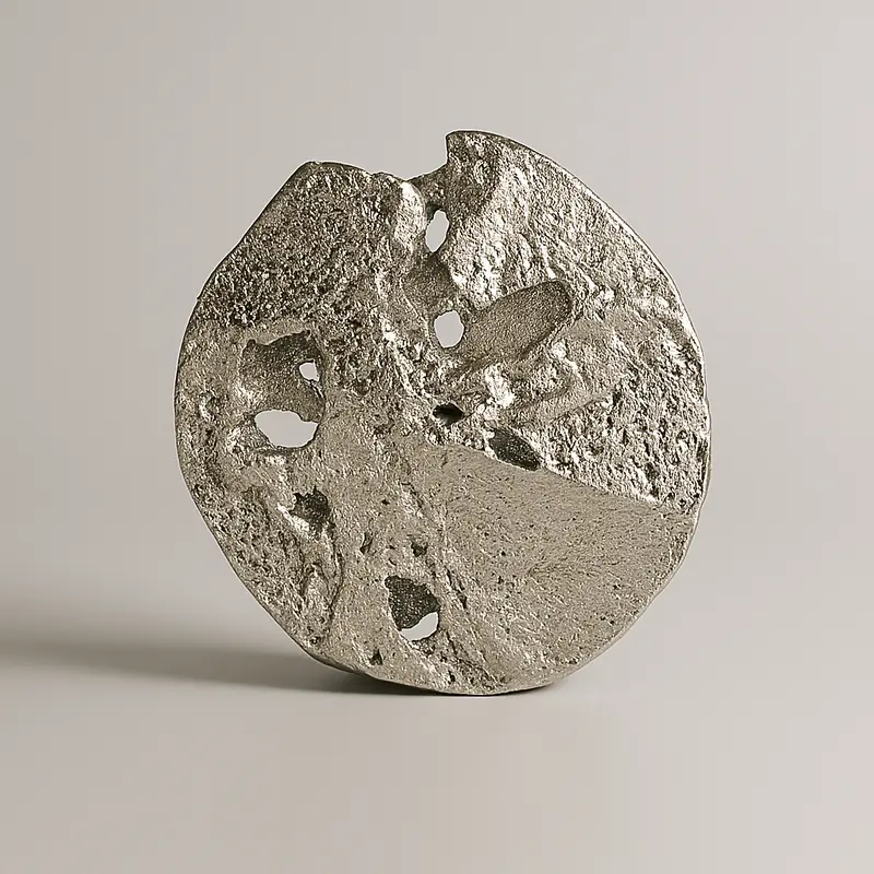 Round Vase Jute Sm Nickle Al-23829A