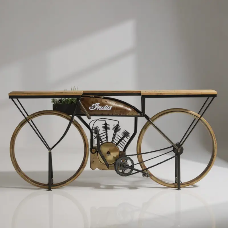 Agra Iron & Wood Bicycle Console Table MCB-AF-007